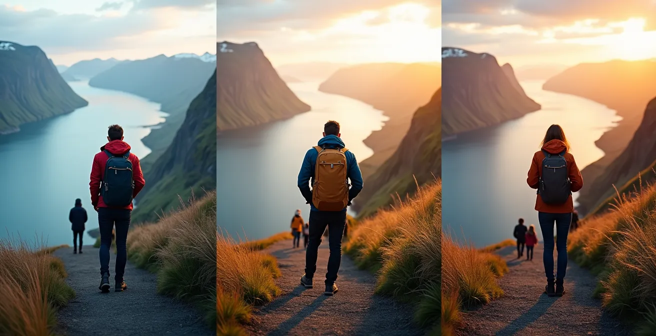 Chronologie visuelle montrant l'affluence touristique au cours d'une journée type dans un port de fjord